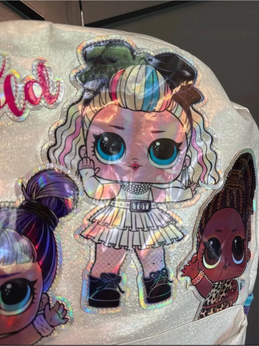 L.O.L. Surprise! White & Purple Kids Backpack with Sequins